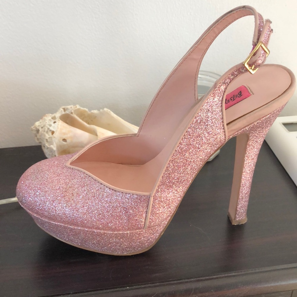 Pink Glitter Betsy Johnson platform heels
